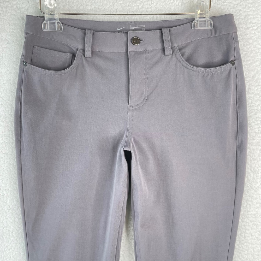 Nike Dri-FIT Womens Grey Tapered Golf Pants Size 6 Stretch Performance Sporty